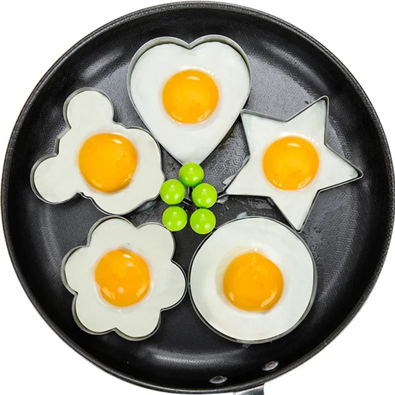 New Stainless Steel Fried Egg Mold Heart Pancake Maker Breakfast Baking Omelette Rings Cooking Tools Kitchen Accessories Gadget