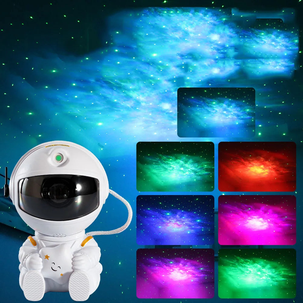 Astronaut Led Galaxy Projector Night Lights Sky Laser Star Nebula Projection Desk Lamps For Bedroom Decoration.